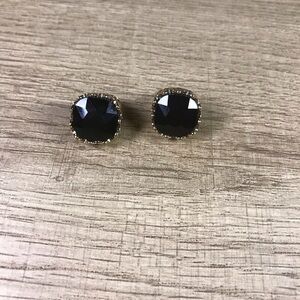 Vintage Elegant Black and Gold Stud Earrings